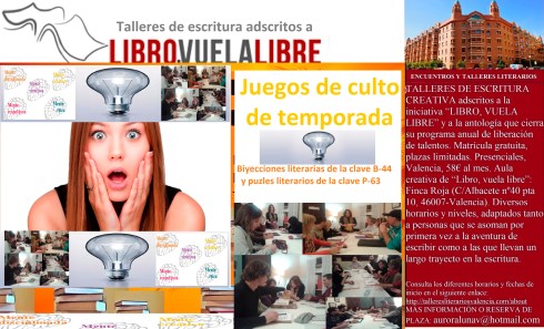Juegos de culto de los talleres y cursos de escritura de LIBRO, VUELA LIBRE