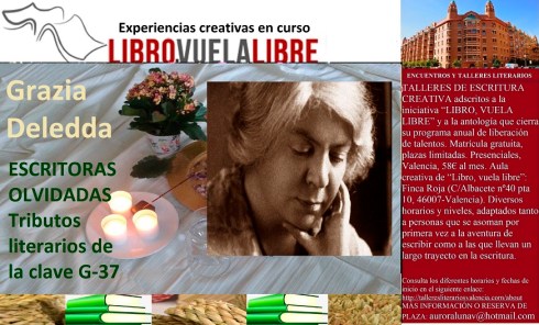 Grazia Deledda en los tributos en curso del taller d escritura en Valencia de LIBRO, VUELA LIBRE