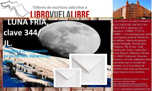 Taller literario en Valencia de LIBRO, VUELA LIBRE, clave 344 de los torneos de escritura en curso