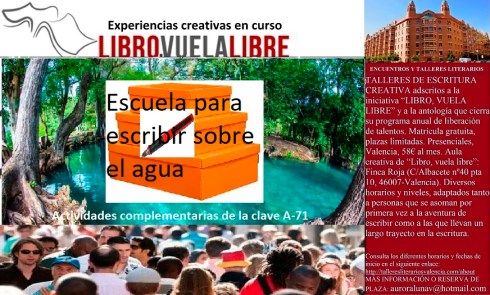 Escuela para escribir en el agua, actividades del taller de escritura en curso