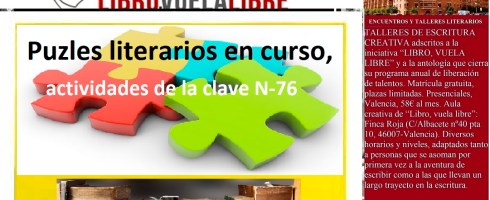 Clases de escritura de LIBRO, VUELA LIBRE. Puzles literarios del taller de escritura en curso