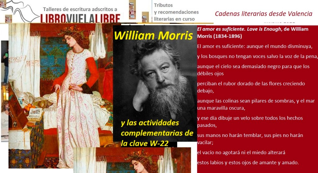 Tributos a Wiliam Morris en los talleres de poesía en Valencia online y presenciales y cursos de escritura de Libro vuela libre